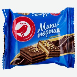 Мини-тортик АШАН Красная птица вафельный глазированный, вес