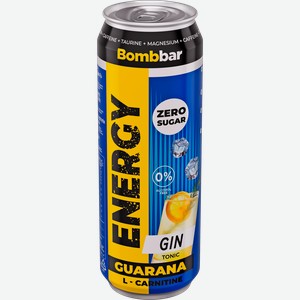 Напиток BOMBBAR L-Карнитин Гуарана Джин-тоник, 0.45л