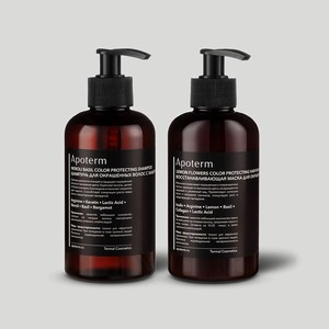 APOTERM Набор для окрашенный волос (шампунь, маска для волос), 300 мл + 300 мл