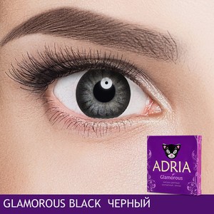 ADRIA Цветные контактные линзы, Glamorous, Black, -1.00 / 14.5 / 8.6, 2 шт