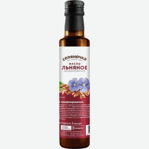 Масло льняное Селяночка нерафинированное 250мл, 250 мл