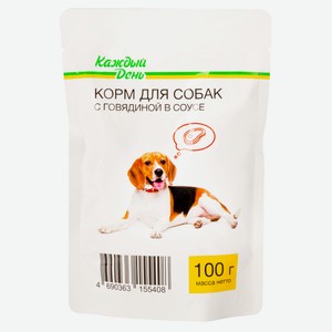 Корм для собак «Каждый день» с говядиной в соусе, 100 г