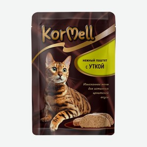 Корм влажный  Нежный паштет с уткой , KorMell, 75 г