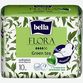 Гигиенические Прокладки Белла, Флора, С Экстрактом Зелёного Чая, 10 Шт