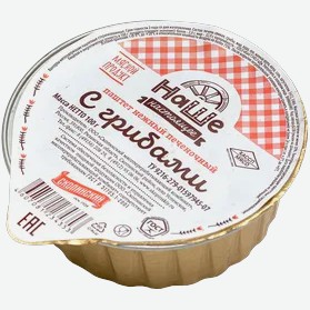 Паштет  Наше настоящее  нежный печеночный с грибами, 100 г