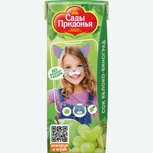 Сок Сады Придонья, яблоко-виноград, 0,2 л