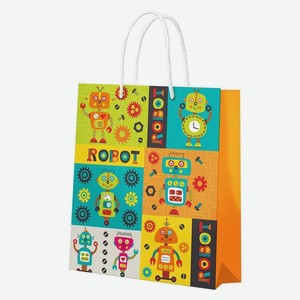 Пакет подарочный большой Роботы, 335*406*155 мм
