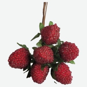 Набор-букет ягоды малины на вставках «Азалия Декор» D2x2,5xL12см малиновый из 6 шт для цветов и подарков, 1 шт
