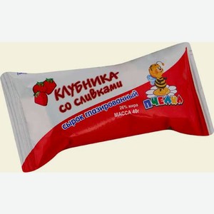 Сырок глазированный Пчелка с печеньем и клубникой 23% 40 г