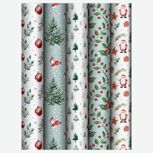 Упаковочная бумага глянц. 70*100см, MESHU  Winter magic , 80