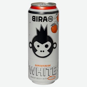 Напиток пивной Bira 91 Superfresh white 4,7% Индия, 0,5 л