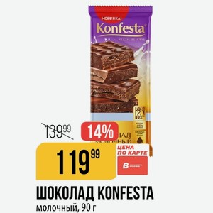 ШОКОЛАД KONFESTA молочный, 90 г