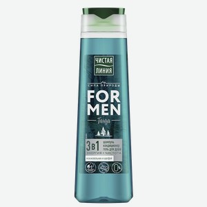 Шампунь-кондиционер-гель для душа ЧИСТАЯ ЛИНИЯ для мужчин 3в1, 400мл
