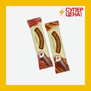 Сырок глазированный Творобушки вареная сгущенка/клубника 20% флоу-пак 40 гр БЗМЖ