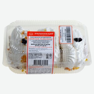 Набор Пирожные воздушные «Добрынинский» Графские развалины безе со сливочным кремом и курагой охлажденные 3 шт, 135 г