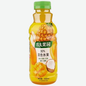 Напиток Nongfu Spring Фермерский сад Ананас, банан, манго, кокос, яблоко сокосодержащий 450мл, 450 мл