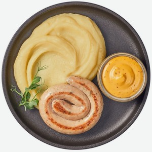 Колбаска куриная с картофельным пюре Перекрёсток Select 270г, 270 г