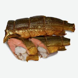 Рулет горячего копчения скумбрия в горбуше, вес