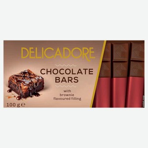 Шоколад Delicadore с начинкой со вкусом брауни, 100 г