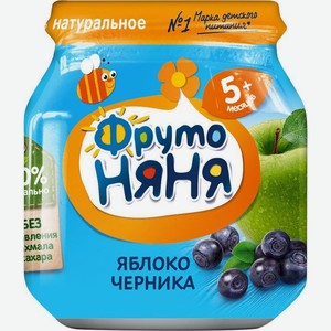 Пюре ФрутоНяня яблоко-черника с 5 мес. 100г, 100 г