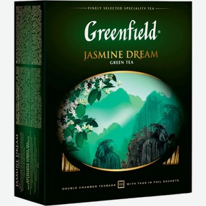 Чай Greenfield Жасмин Дрим зеленый байховый 100х2г, 100 шт