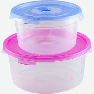 Контейнер для СВЧ ПОЛИМЕРБЫТ Смайл круглый с клапаном 0,8 л C521, Россия