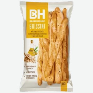 Хлебные палочки Baker House Grissini с семенами подсолнечника 80 г