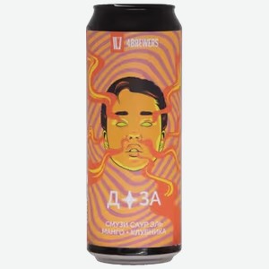 Пивной напиток 4brewers Доза манго-клубника светлое 0,45 л ж/б