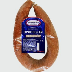 Колбаса полукопченая Юрьев-Польский мясокомбинат Орловская 400 г