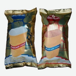 Мороженое пломбир Ярославское плоский ваф стак. МДЖ 12%, 80 г, БЗМЖ ООО  Вологодское мороженое 