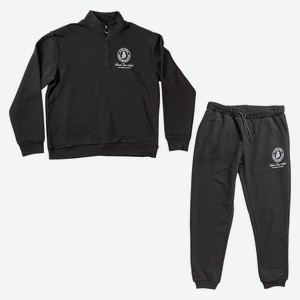 Костюм спортивный мужской р.48, Черный,65% хлопок, 35% полиэ