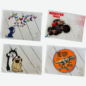 Папка Centrum на молнии из ПВХ 320х230мм в ассортименте 1шт., 1 шт