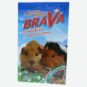 Корм для морских свинок Brava зерносмесь с фруктами и овощами, 400 г