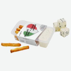 Набор Italian Snack Крем-сыр с голубой плесенью и гриссини 55%, 50г