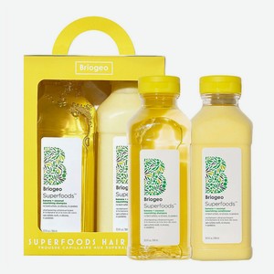BRIOGEO Набор Superfoods Banana + Coconut: Шампунь + Кондиционер, 2 x 369 мл