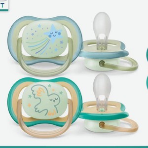 Соска-пустышка Avent ultra air ночная, звезда/сова 0-6 мес.