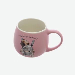 Кружка Royal Classics 400 мл (розовая, мопс)