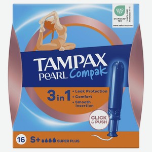 Тампоны Tampax Compak Pearl Super Plus с аппликатором 16шт D