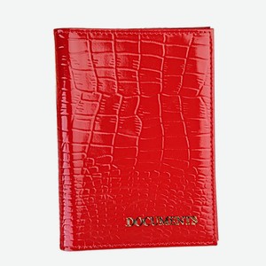 7032 красн Обложка для автомобильного удостоверения и паспорта красная/fw 24