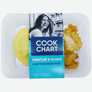 Филе минтая жареное Cook Chart с картофельным пюре 210г
