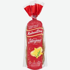 Батон Хлебный Дом Звездный нарезка 350г, 350 г