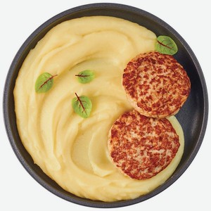Котлеты куриные с картофельным пюре Перекрёсток Select 450г, 450 г