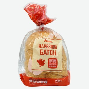 Батон нарезной АШАН Красная птица в нарезку, 200 г