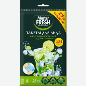 Пакеты для льда Master Fresh самозакрыв 8л по 28шар