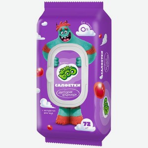 Салфетки влажные Wizzy Boo с алоэ вера детские, 72шт