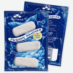 Палочки рыбные Путина из белой рыбы, 120г