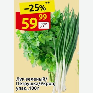 Лук зеленый/ Петрушка/Укроп, упак.,100 г