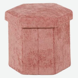 Пуф Actuel с ящиком для хранения розовый, 35x31x35 см