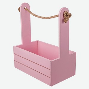 Корзина-ящик декоративный деревянный «Азалия Декор» розовый для цветов и подарков, 25х15х30 см