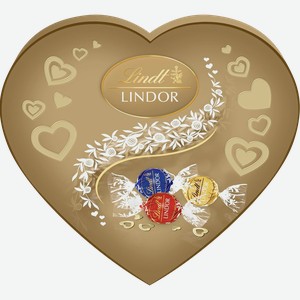 Конфеты LINDT Линдор ассорти шоколада, в коробке в форме сердца, 200г